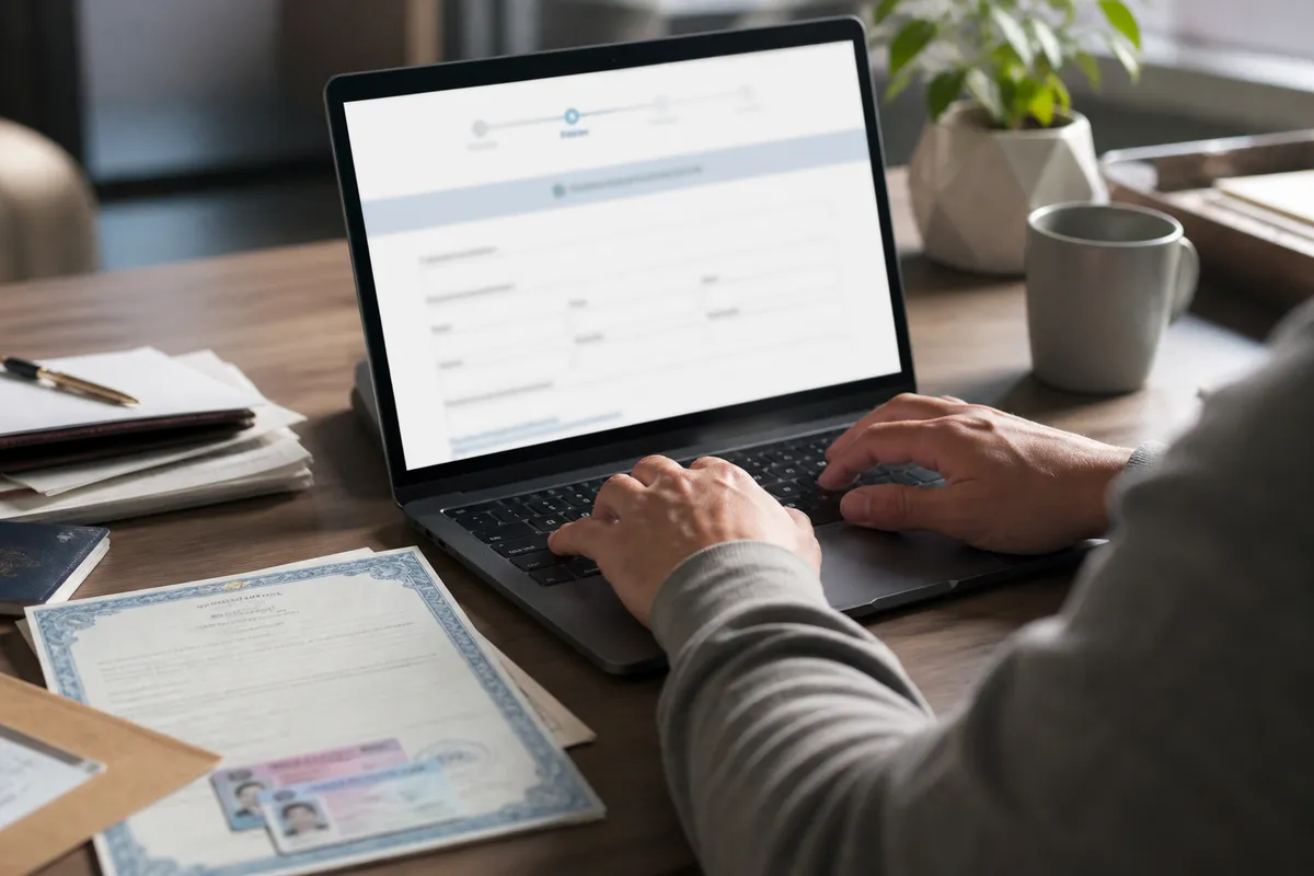 person applying for Social Security card online
